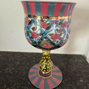 Mackenzie-Childs Colorful Hand-Painted Goblet